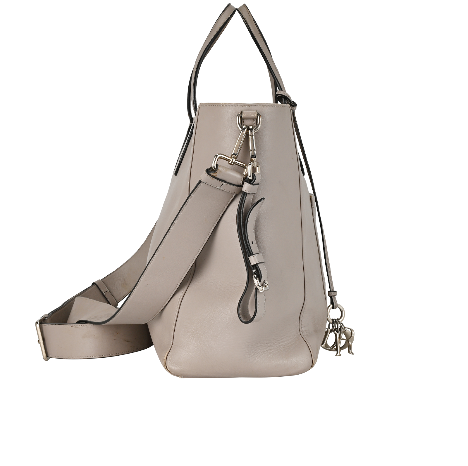Cannage Baby Changing Bag, &pound;750, Handbags, Taupe, Leather, Side view